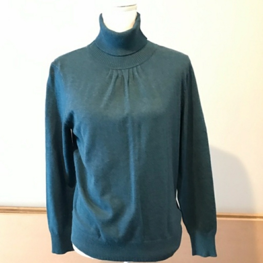 Small blue turtleneck sweater